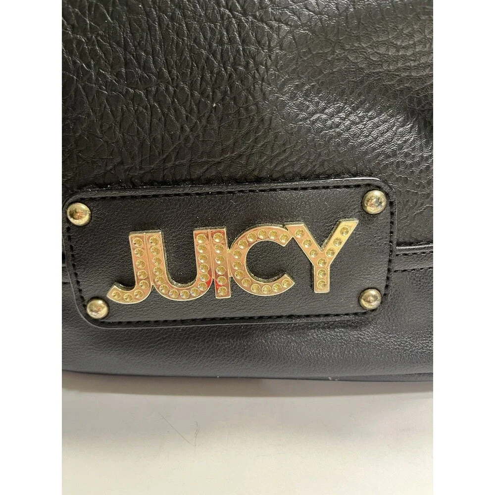 Juicy Couture Black Rhinestone Blingy Handbag Shoulder Purse Crossbody